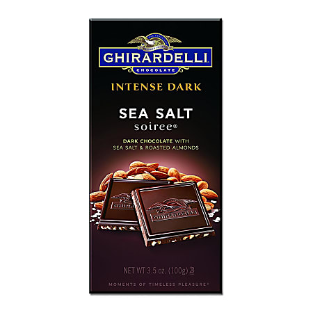 Ghirardelli® Intense Dark, Sea Salt Soiree, 3.5 Oz, Pack Of 12 Bags