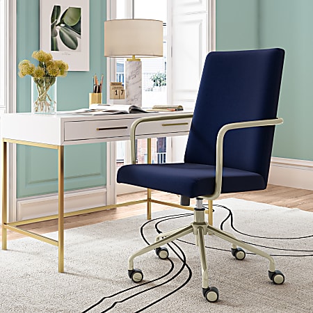 Navy and gold desk chair best sale