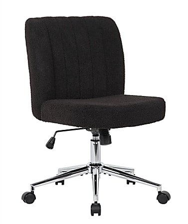 Boss Office Products Boucle Fabric Mid-Back Task Chair, Black
