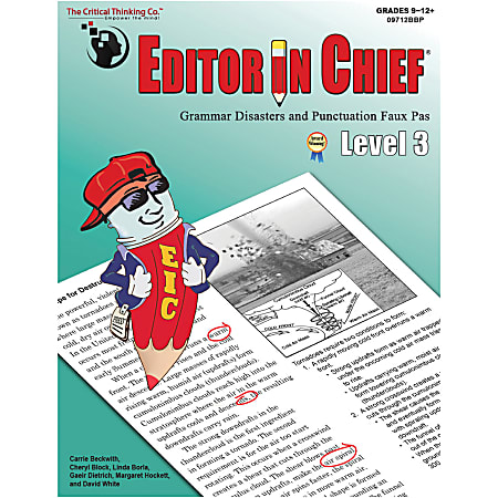 The Critical Thinking Co. Editor In Chief Level 3 Workbook, Grades 9-12