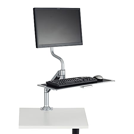 Safco® Desktop Sit/Stand Workstation, Silver