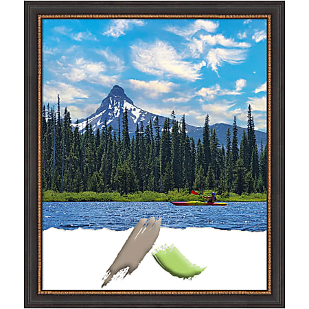 Amanti Art Rectangular Wood Picture Frame, 23” x 27”, Matted For 20” x 24”, Ashton Black