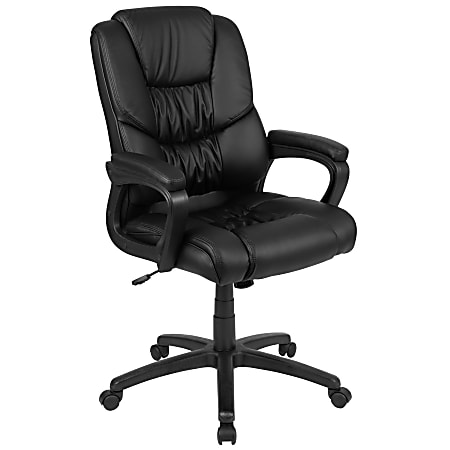 Flash Furniture Flash Fundamentals Big & Tall LeatherSoft™ Faux Leather Office Chair, Black