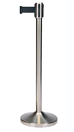 CSL Stanchions With 9' Retractable Belts, Stainless, Pack Of 2 Stanchions