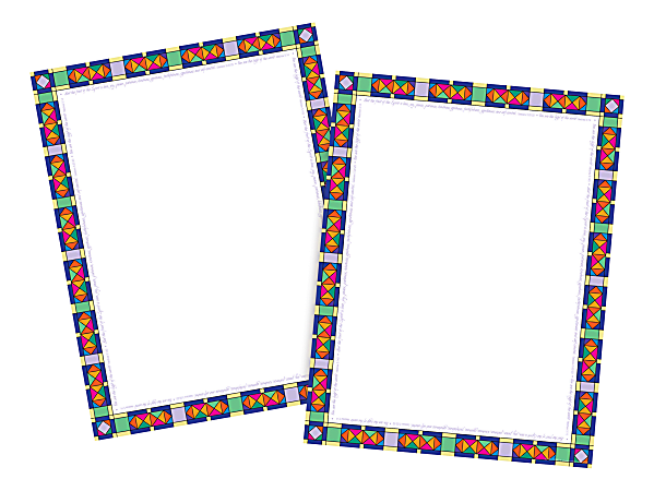 Barker Creek Computer Paper, Letter Paper Size, 60 Lb, Stained Glass, 100 Sheets