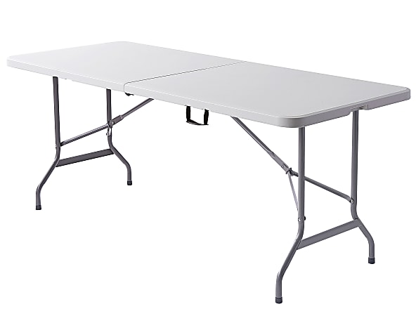 Realspace® Molded Plastic Top Folding Table with Handles,