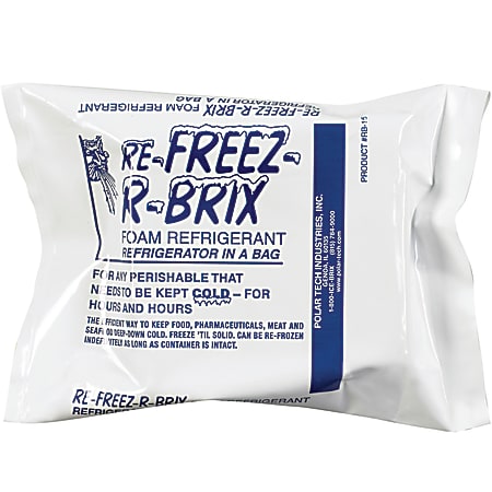 Re-Freez-R-Brix™ Cold Bricks, 4 1/2"H x 4"W x 1 1/2"D, White, Case Of 12