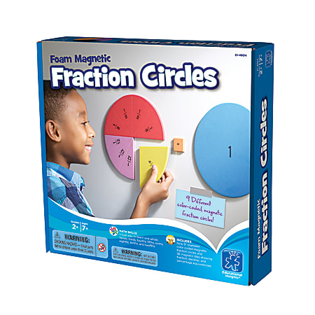 Educational Insights® Foam Magnetic Fraction Circles, Multicolor, Grades 1-4, Set Of 87