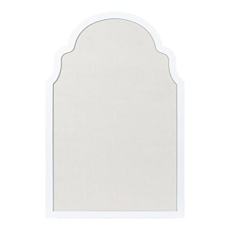 Kate and Laurel Holbrook Arch Non-Magnetic Framed Pinboard, 24" x 36", Off-White, White Wood Frame