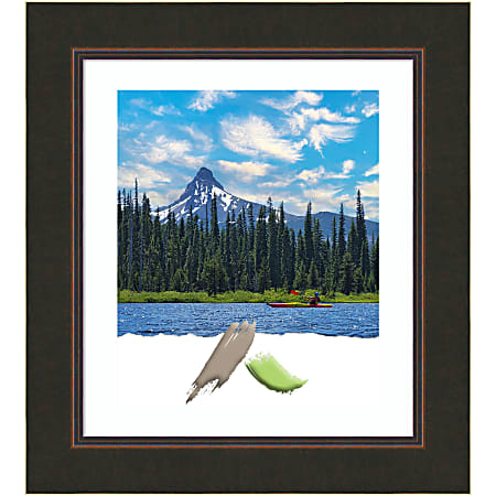 Amanti Art Rectangular Wood Picture Frame, 26” x 30” With Mat, Milano Bronze