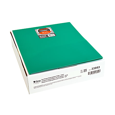 C-Line 2-Pocket Poly Portfolios, Letter Size, Green, Pack Of 25 Portfolios