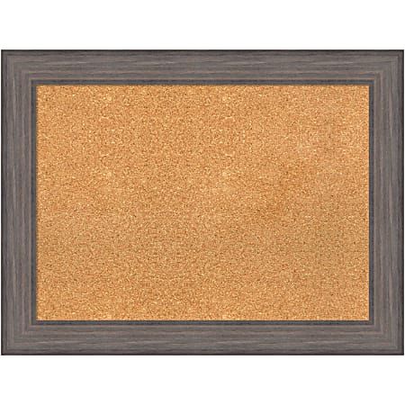 Amanti Art Cork Bulletin Board, 33" x 25", Natural, Country Barnwood Wood Frame