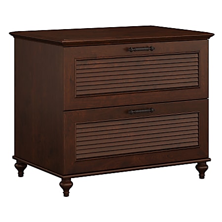 kathy ireland Home by Bush Business Furniture Volcano Dusk 34 W Lateral 2 Drawer File Cabinet Coastal Cherry Standard Delivery Office Depot