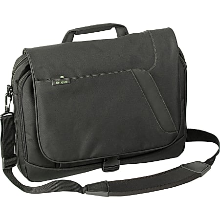 Targus EcoSmart Spruce Messenger Notebook Case - 13.75" x 16.63" x 4.5" - Polyester - Black