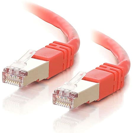 C2G 50ft Cat5e Snagless Shielded (STP) Ethernet Network Patch Cable - Red - Patch cable - RJ-45 (M) to RJ-45 (M) - 50 ft - STP - CAT 5e - molded, stranded - red