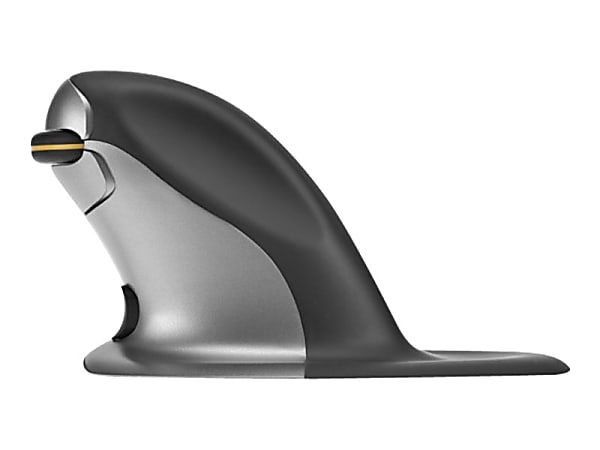Posturite Penguin Wireless Ambidextrous Vertical Laser Mouse, Graphite/Silver