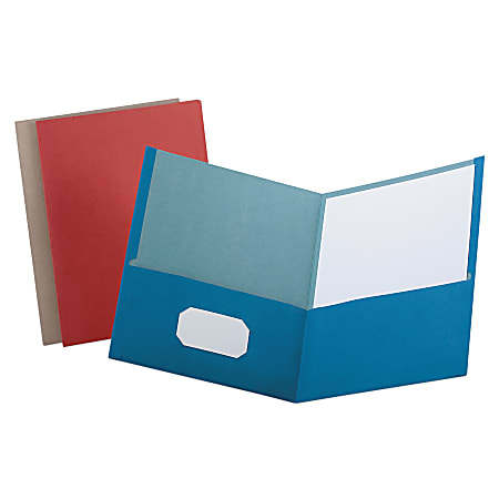 Earthwise® by Oxford™ Twin-Pocket Folder, 100% Recycled, Assorted Colors, Box Of 25