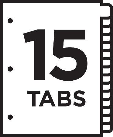 Avery Ready Index Plastic Table Of Contents Dividers 15 Tab ...
