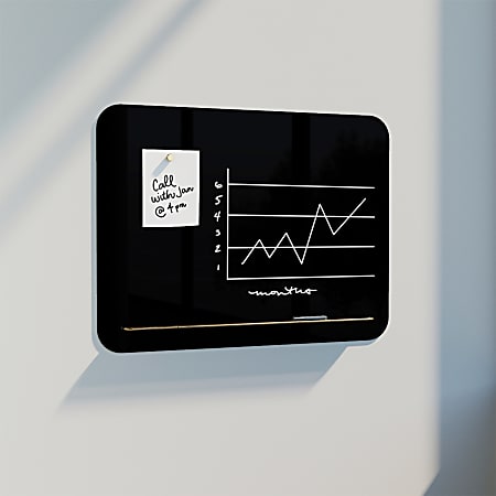 U Brands® Frameless Magnetic Dry-Erase Board, Glass, 36"