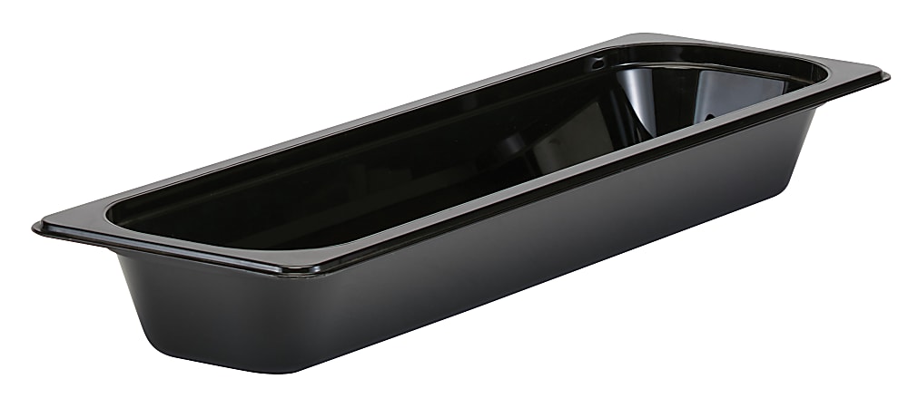 Cambro Camwear GN 1/2 Long 2" Food Pans, Black, Set Of 6 Pans