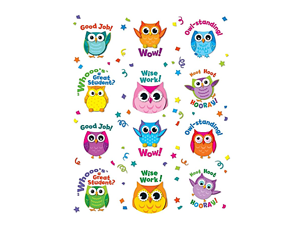Carson-Dellosa Education Motivational - Decoration adhesive - owl - colorful owl motivators - assorted (pack of 72)