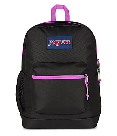 Jansport Cross Town Plus Backpack With 15" Laptop Pocket, 90% Recycled, Black