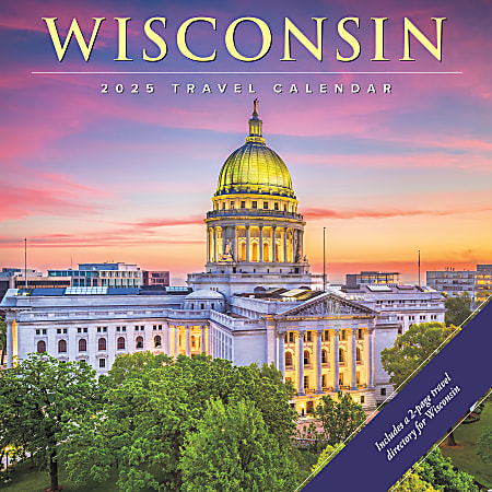 2025 Willow Creek Press Wall Calendar, 12” x 12”, Wisconsin, January 2025 To December 2025, 46876