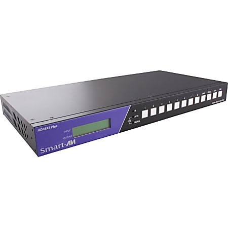 SmartAVI 4K Resolution 8x8 HDMI Router with IR Remote - 3840 × 2160 - 4K - 8 x 8 - Display, Computer, Gaming Console, Blu-ray Disc Player, Camera - 8 x HDMI Out