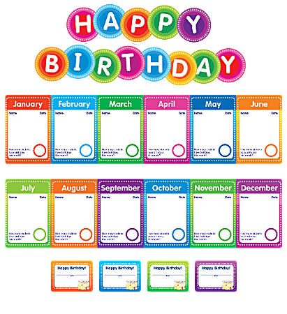 Color Your Classroom Birthdays Mini Bulletin Board Set, Assorted Colors