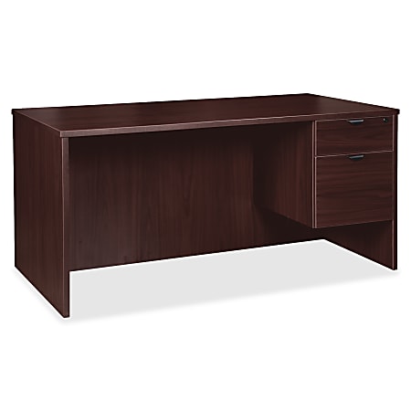 Lorell® Prominence 2.0 66"W Right-Pedestal Desk, 95% Recycled, Espresso