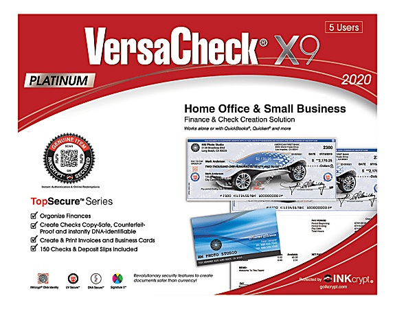 VersaCheck® X9 Platinum TopSecure 2020, 5-Users, Disc