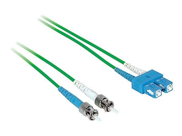 C2G 5m SC-ST 9/125 Duplex Single Mode OS2 Fiber Cable - Green - 16ft - Patch cable - ST single-mode (M) to SC single-mode (M) - 5 m - fiber optic - duplex - 9 / 125 micron - OS2 - green