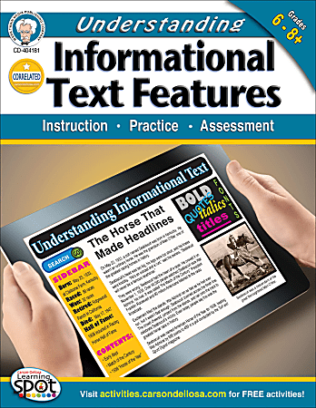 Mark Twain Understanding Informational Text Features Workbook, Grades 6-8+