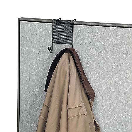 Fellowes® Partitions Additions™ Mesh Double Coat Hook, Partition Mount, Black