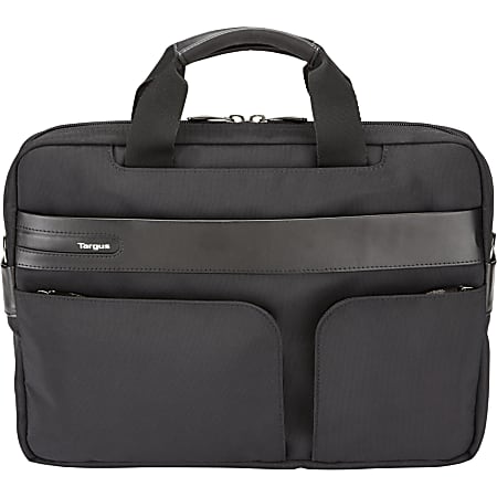 Targus Lomax TBT236US Carrying Case for 13.3" MacBook - Black - Polyester, Polyurethane, Leather Interior - Handle, Shoulder Strap - 11" Height x 13.8" Width x 3.1" Depth