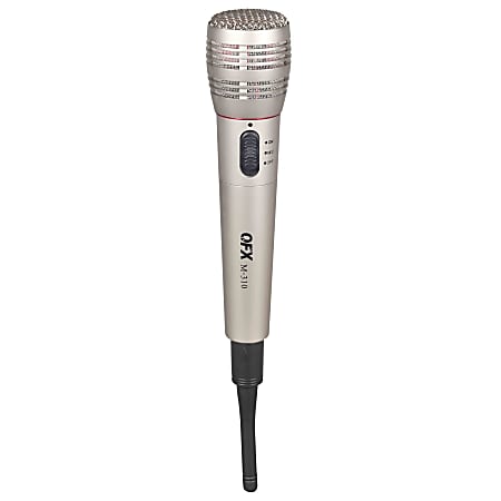 QFX Wireless Dynamic Professional Microphone, 9.5” x 2.75”, Silver, M-310