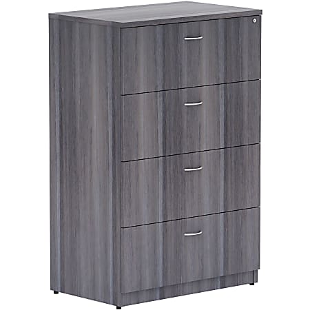 Lorell® 35-1/2"W x 22"D Lateral 4-Drawer File Cabinet, Weathered Charcoal