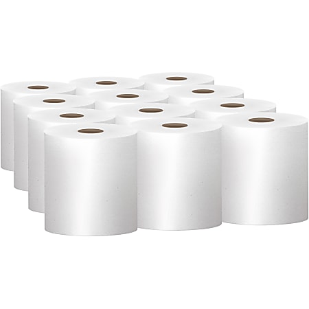 Scott&reg; Hardwound 1-Ply Paper Towels, 60% Recycled, 1000' Per Roll, Pack Of 12 Rolls