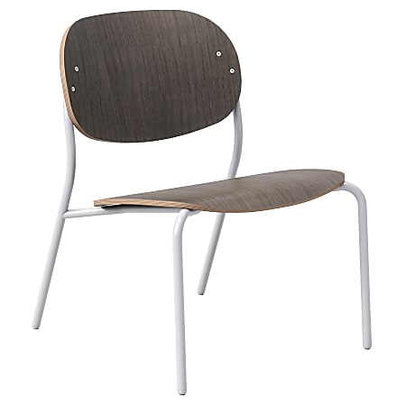 KFI Studios Tioga Laminate Guest Lounge Chair, Dark Chestnut/Silver