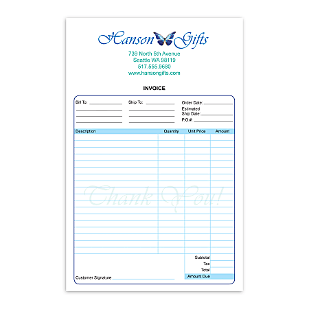 Custom Carbonless Business Forms, Create Your Own, Full Color, 8 1/2” x 5 1/2”, 2-Part, Box Of 250