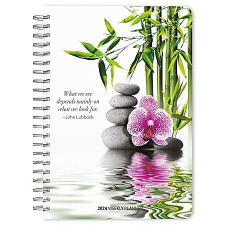 2024 Brush Dance Weekly/Monthly Desk Planner, 6" x 7-3/4", Mindful Living, January to December