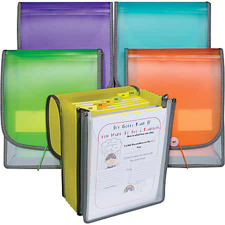 C-Line CLI-58700 Letter Organizer Folder - 8 1/2" x 11" - 400 Sheet Capacity - 7 Front, Internal Pocket(s) - Assorted - 1 Each