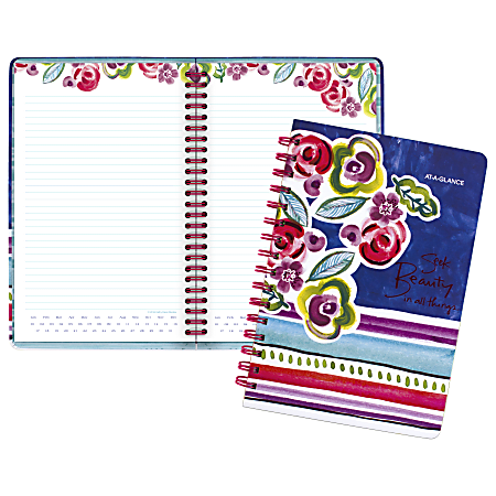 AT-A-GLANCE® Kathy Davis Circle The Date Notebook, 5 1/2" x 8 1/2", Multicolor, Undated