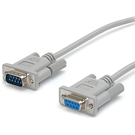StarTech.com 15ft Straight Through DB9 Serial Cable - Mouse Extension Cable External - Gray - Extend the connection between your DB9 serial devices by up to 15ft - DB9 Extension Cable - Straight Through Serial Cable - Serial Extension Cable