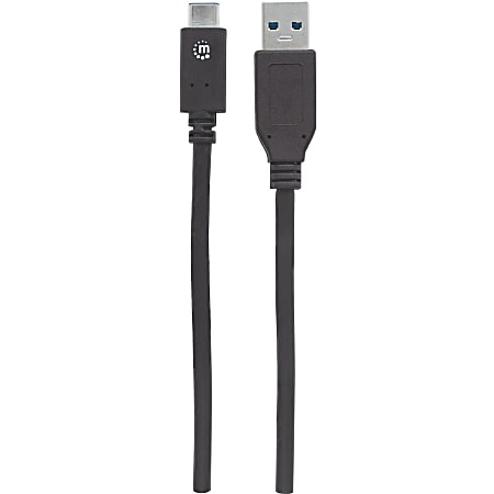 Manhattan USB-C to USB-A Cable, 1m, Male to Male, 10 Gbps (USB 3.2 Gen2 aka USB 3.1), 3A (fast charging), SuperSpeed+ USB