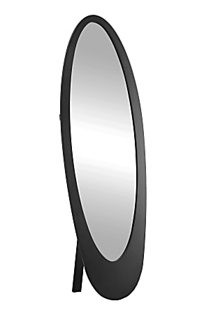 Monarch Specialties Santiago Oval Mirror, 59"H x 18-3/4"W x 18-1/2"D, Black