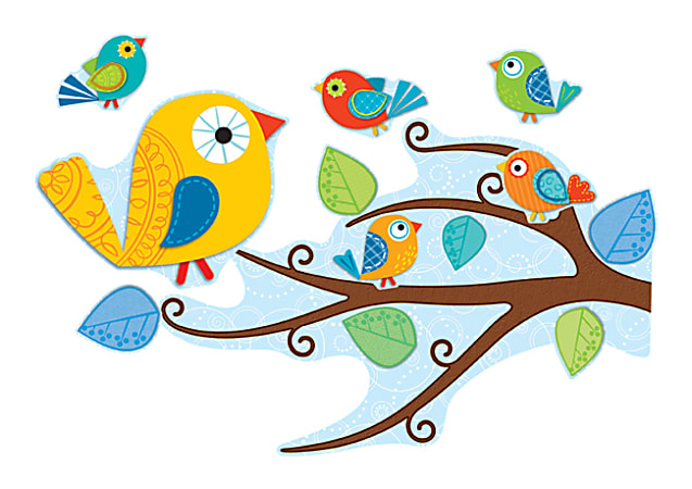 Carson Dellosa Education Boho Birds Bulletin Board Set - Learning Theme/Subject - Leaves, Birds, Tree Limb Shape - Multicolor - 1 Set