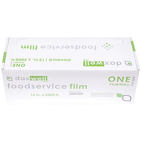 Daxwell Food Film Wrap, 12" x 2,000', Clear