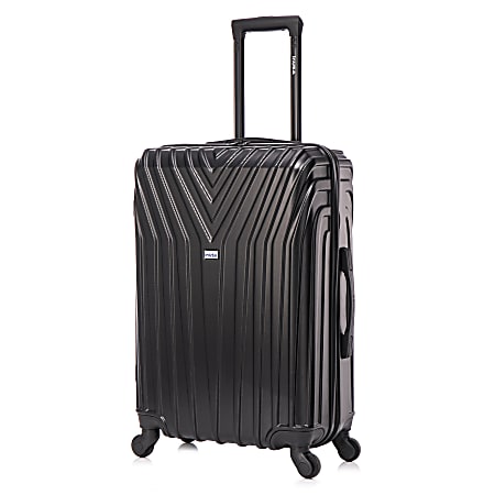 InUSA Vasty ABS Hardside Spinner Suitcase, 26-3/8”H x 17-3/8”W x 10-5/8”D, Black