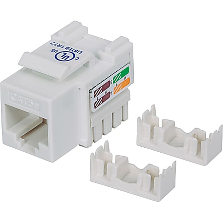 Intellinet Network Solutions Cat5e Keystone Jack, UTP, Punch-Down, White - Compatible With 110 and Krone Punch-Down Tools